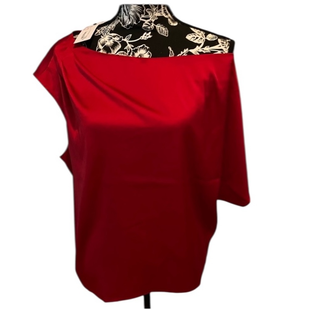 Bold Elements Size Large Red Stretch Silk Off Sho… - image 1